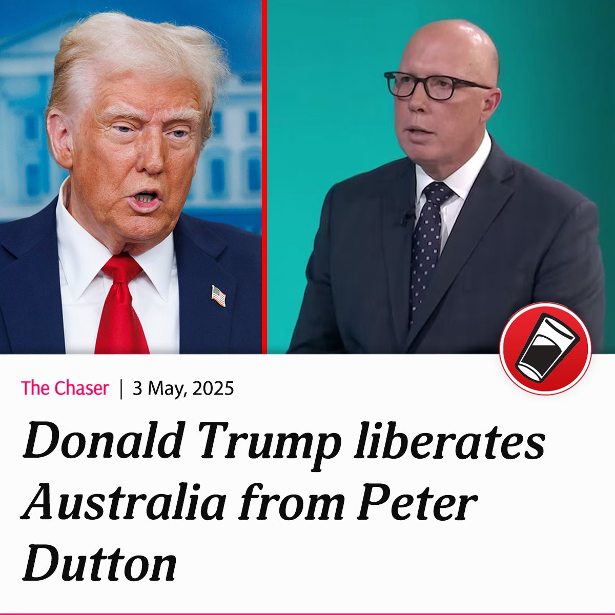 The US has successfully tilted another country's election.

Read more: chaser.com.au/national/donal…