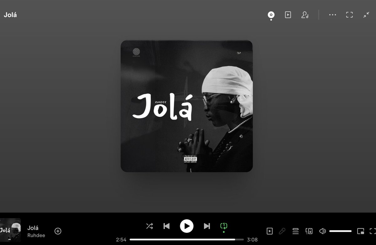 Jolá by Ruhdee hits different! 

I thought I’d play it once, but it’s been on repeat non-stop. 

Solid jam👏🏾