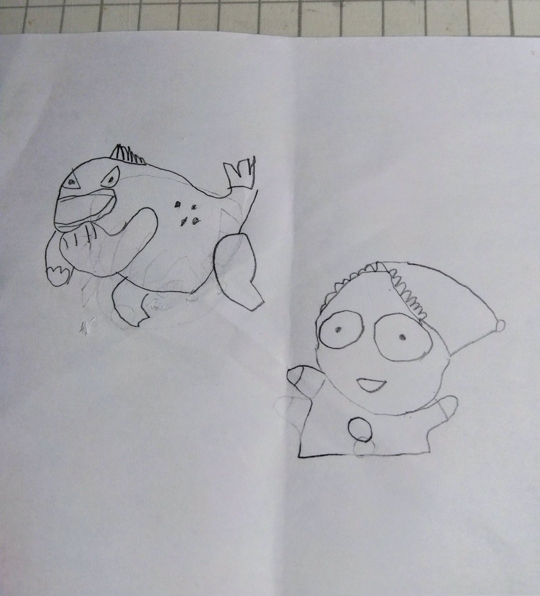 息子が描く、すけとうだら、スキヤポテスがかわいい。 