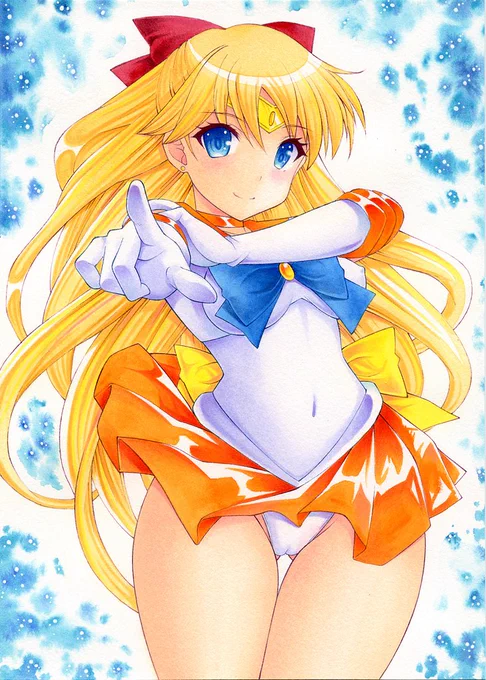 こんばんは。 美少女戦士セーラームーンセーラーヴィーナス愛野美奈子ちゃんアナログイラストです(再掲)#SailorMoon #sailorVenus 