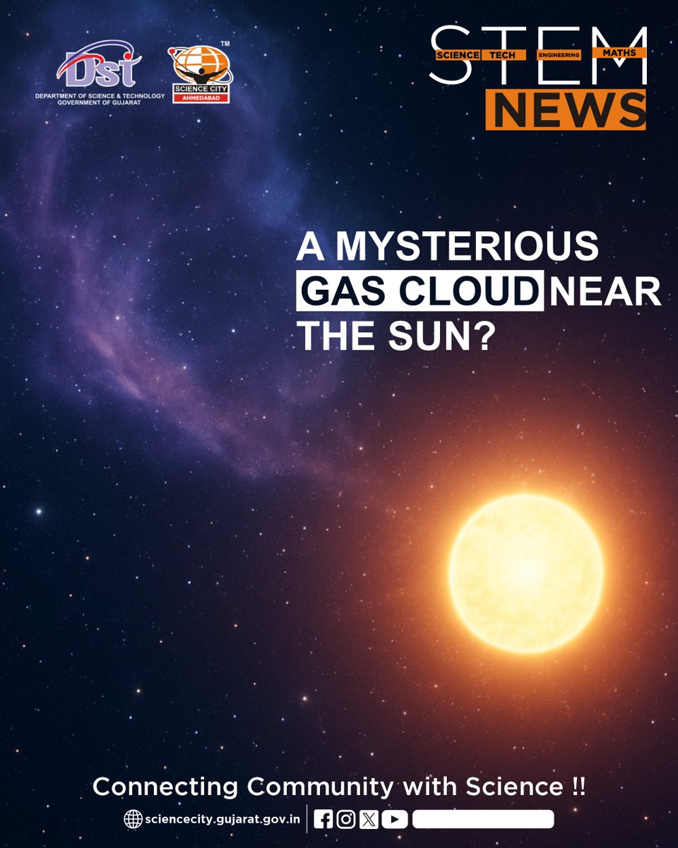 GujScienceCity's tweet image. A Mysterious Gas Cloud Near the Sun?
Scientists have discovered a rare interstellar gas cloud drifting near our solar system — offering a closer look at the space between stars! Could it impact our cosmic environment?
#ScienceCity #InterstellarCloud #SpaceDiscovery #CosmicMystery…