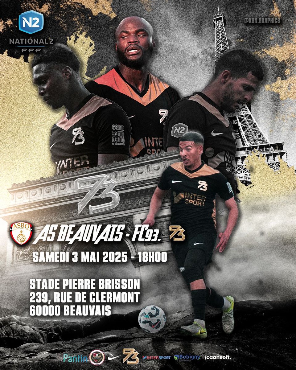 Football Club 93 (@fc93officiel) on Twitter photo | 𝐉𝐎𝐔𝐑 𝐃𝐄 𝐌𝐀𝐓𝐂𝐇 !
⏳Déplacement à <a href="/AS_BeauvaisOise/">AS Beauvais Oise</a> pour le compte de la 28ème journée de National 2.
🆚 <a href="/AS_BeauvaisOise/">AS Beauvais Oise</a>
🏟 Stade Pierre Brisson
⌚️ 18h
<a href="/District93foot/">DISTRICT 93 DE FOOT ⭐⭐</a> <a href="/LPIFF75/">Ligue de Paris Île-de-France de Football</a> <a href="/nationalfoot_/">NationalFootball 🇫🇷</a> | 𝐉𝐎𝐔𝐑 𝐃𝐄 𝐌𝐀𝐓𝐂𝐇 !
⏳Déplacement à <a href="/AS_BeauvaisOise/">AS Beauvais Oise</a> pour le compte de la 28ème journée de National 2.
🆚 <a href="/AS_BeauvaisOise/">AS Beauvais Oise</a>
🏟 Stade Pierre Brisson
⌚️ 18h
<a href="/District93foot/">DISTRICT 93 DE FOOT ⭐⭐</a> <a href="/LPIFF75/">Ligue de Paris Île-de-France de Football</a> <a href="/nationalfoot_/">NationalFootball 🇫🇷</a>