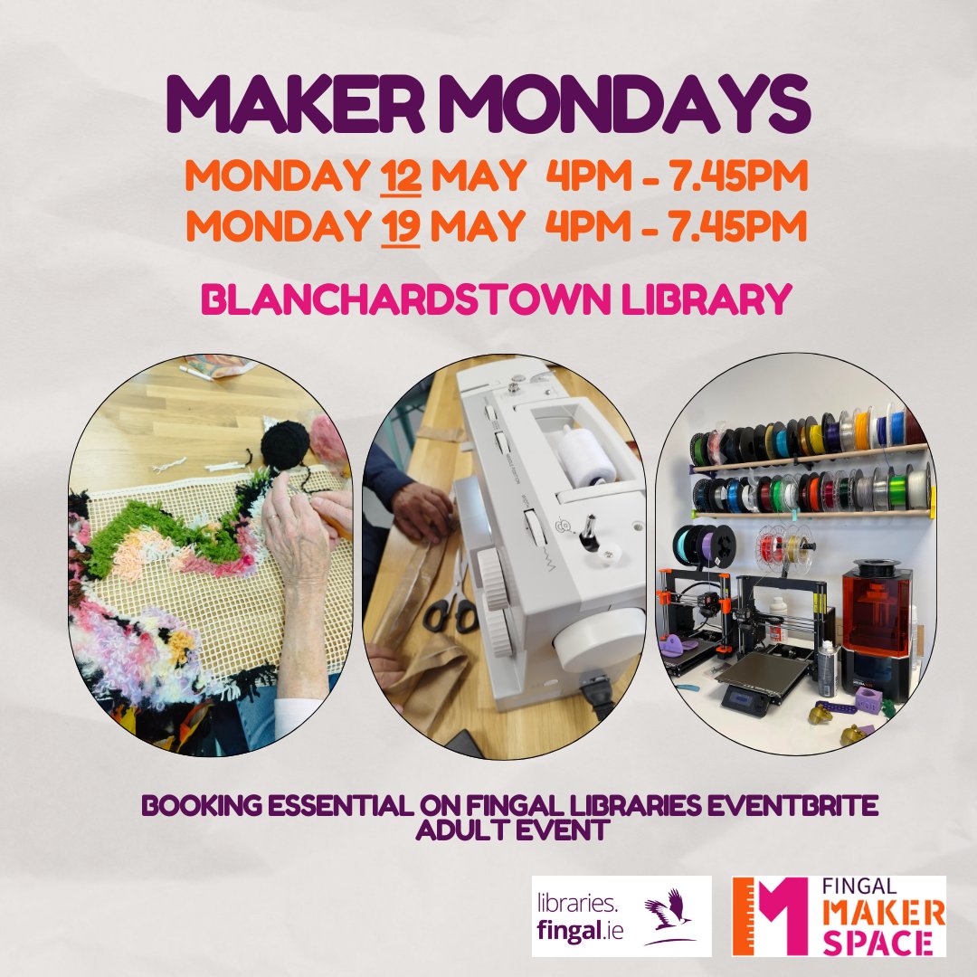 Fingal County Libraries (@fingallibraries) on Twitter photo Drop in and discuss the project you are working on in an informal environment in Blanchardstown Library's Makerspace!
#makerspace <a href="/libraryireland/">Library Association</a> @fingalcoco Drop in and discuss the project you are working on in an informal environment in Blanchardstown Library's Makerspace!
#makerspace <a href="/libraryireland/">Library Association</a> @fingalcoco