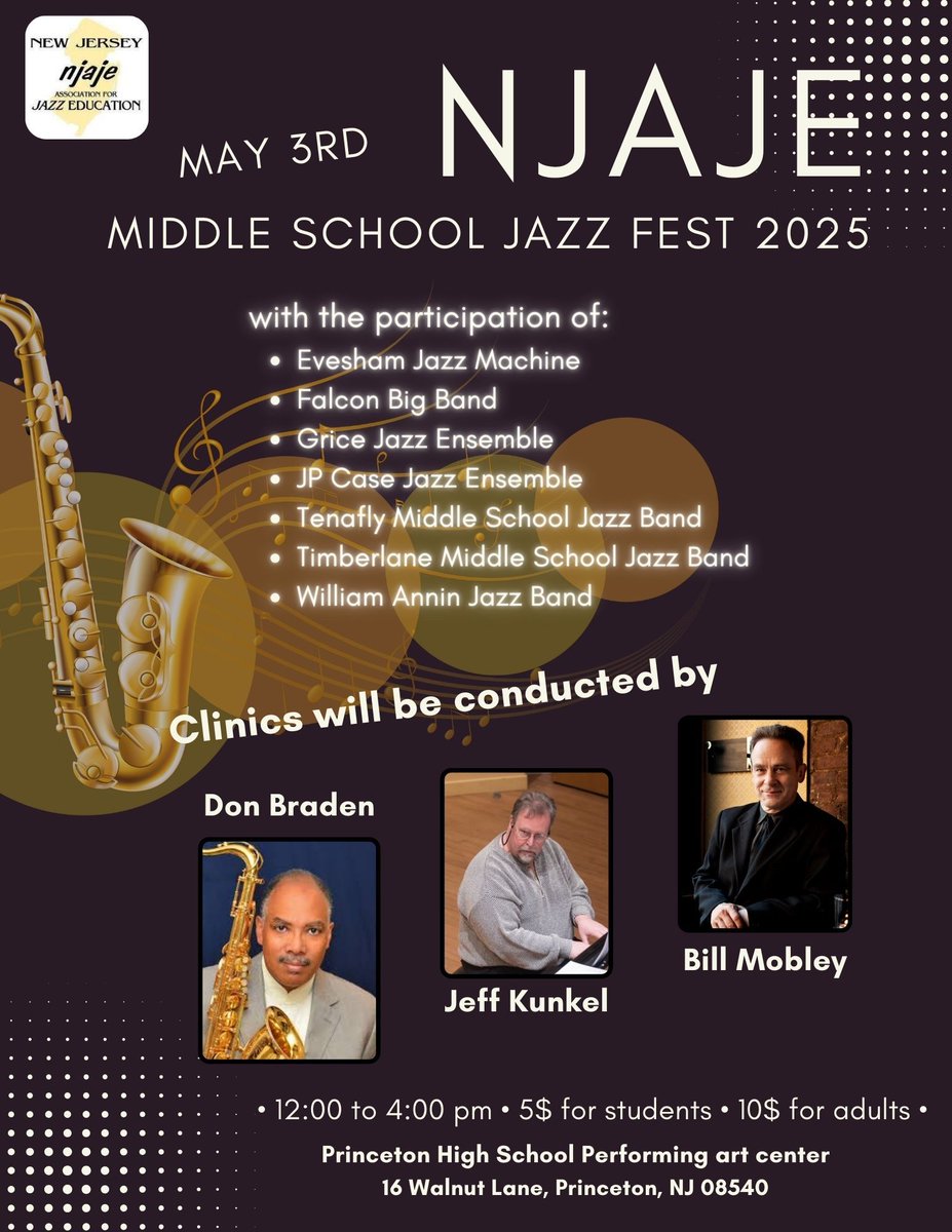 Big Day!
Middle School state Festival AND NJAJE State Finals.  Phew...TONS of NJAJE representing in the Garden State today!