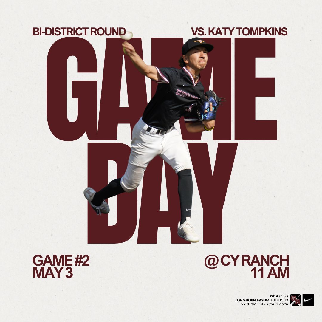 George Ranch Baseball (@grhsbaseball) on Twitter photo Let's try this again...
🆚 Katy Tompkins
⏰ 11 am
🏟️ Cy Ranch
🎟️ vancoevents.com/us/events/land…
<a href="/pinkpatterson/">Heather Patterson</a> <a href="/CoachCaseyVogt/">Casey Vogt</a> <a href="/GRHSIRadio/">GRHS I-Radio</a> Let's try this again...
🆚 Katy Tompkins
⏰ 11 am
🏟️ Cy Ranch
🎟️ vancoevents.com/us/events/land…
<a href="/pinkpatterson/">Heather Patterson</a> <a href="/CoachCaseyVogt/">Casey Vogt</a> <a href="/GRHSIRadio/">GRHS I-Radio</a>