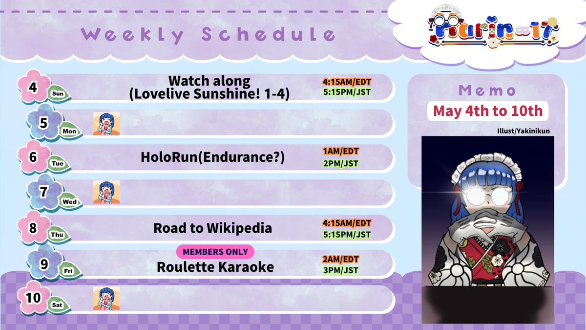 Infinity17yo's tweet photo. This is my weekly schedule💙I will Run to 1000 subscribers on 6th🔥Watch the moment together~(19 subs more)IKZZZZZZ
#ENVtuber #lovelivesunshine #watchalong #VTuberUprising #holorun #holoindie #wikipedia #smallVtuber #smallvtuberSupport #membersonly https://t.co/stYmKsRN91