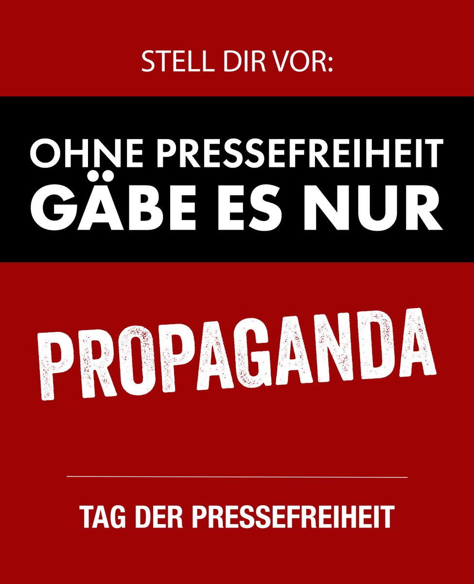 Ohne Pressefreiheit gäbe es nur PROPAGANDA.  

#TagderPressefreiheit 

🧵 1/5