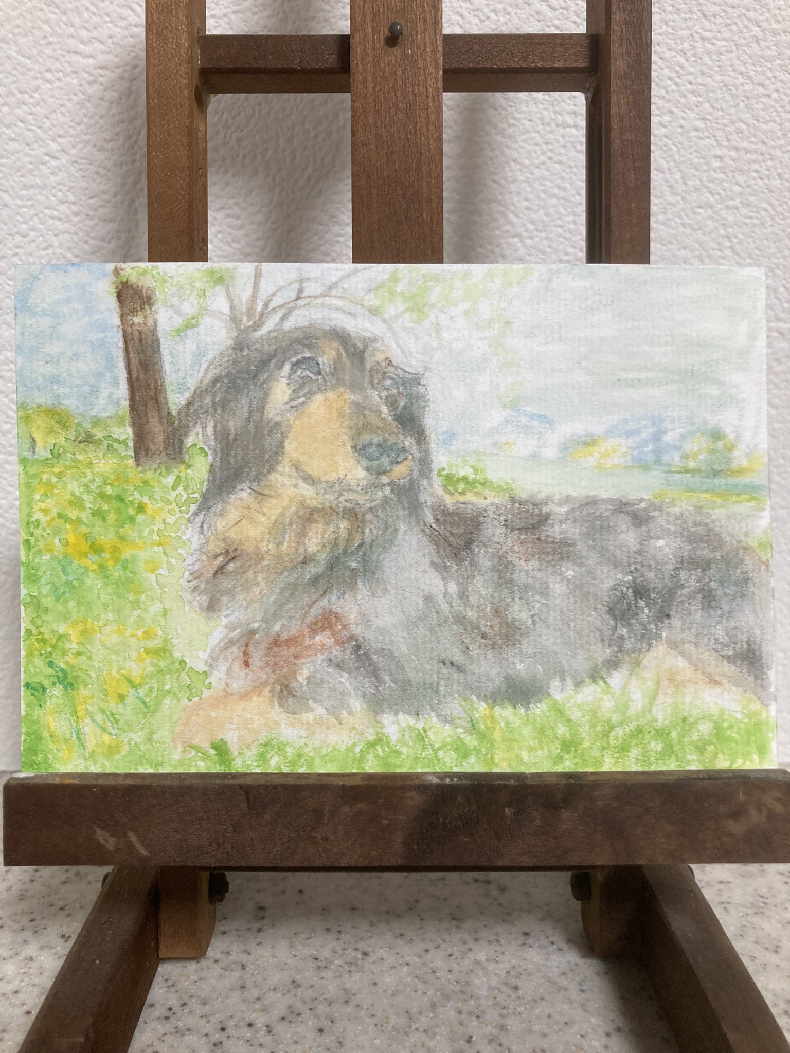 油彩画のためのエスキース 油絵 油彩 油彩画 絵 絵画 ミニ絵画【桜と富士山】 絵画 HR