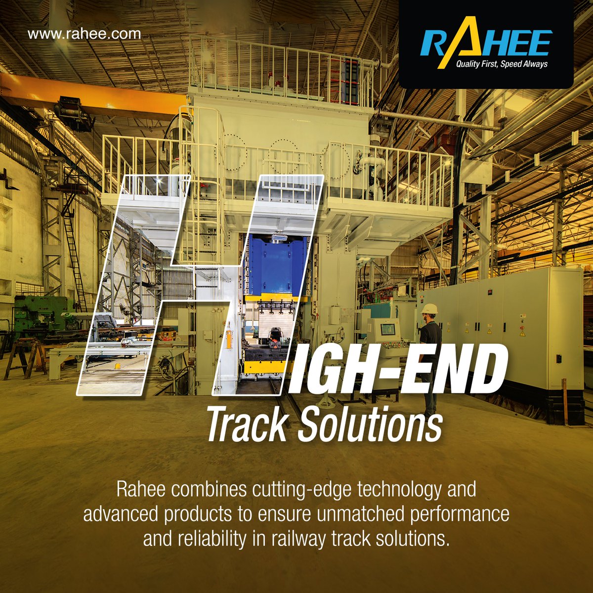 RaheeGroup's tweet image. At Rahee, we’re redefining railway track solutions with the perfect blend of cutting-edge technology and advanced products. #Rahee #TrackSolutions #RailwayInnovation #AdvancedTechnology #ReliablePerformance #HighendTracks
