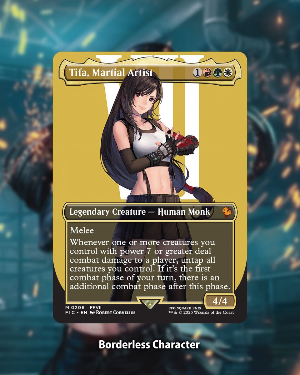 Having Tifa alongside Cloud, as the Alt Commander for the FFVII Commander  Deck for MtG, to me, is an acknowledgement of her importance to the story  and world of FFVII