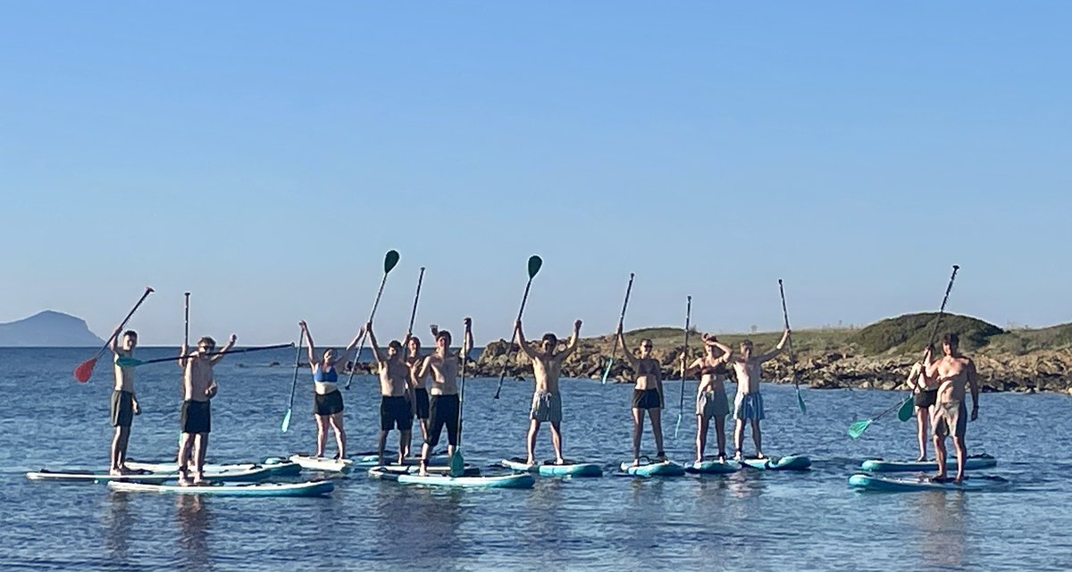 Team bonding at its best…members of the #bike, #kidsclub, #tennis and of course #beach teams, sharing evening #SUP session fun <a href="/neilsonholidays/">Neilson Active Holidays</a>