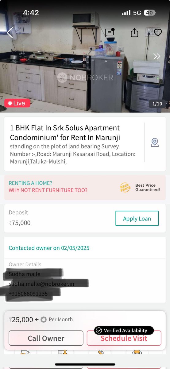 MayurParmar777's tweet photo. This is a complete scam by @nobrokercom @NoBrokerCare 
Where when we showed interest &amp; scheduled property it was for 18000 but just after seeing property price just got changed to 25000.
This is how you guys scam normal people. https://t.co/9C9650ppxg