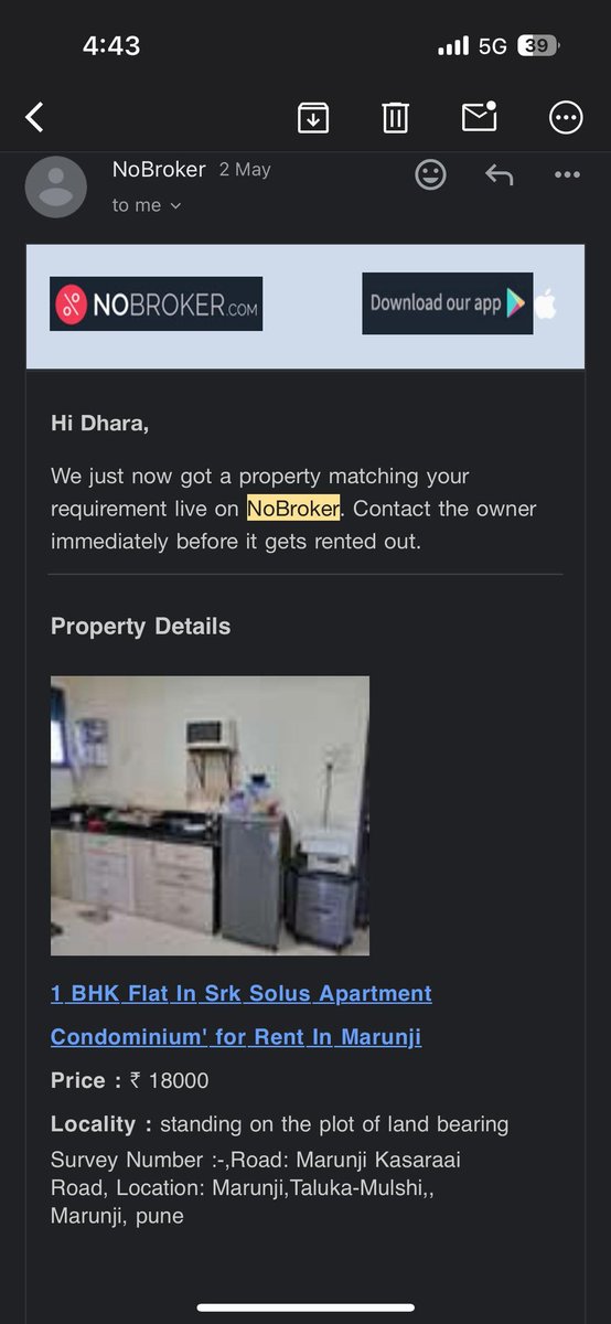 MayurParmar777's tweet photo. This is a complete scam by @nobrokercom @NoBrokerCare 
Where when we showed interest &amp; scheduled property it was for 18000 but just after seeing property price just got changed to 25000.
This is how you guys scam normal people. https://t.co/9C9650ppxg