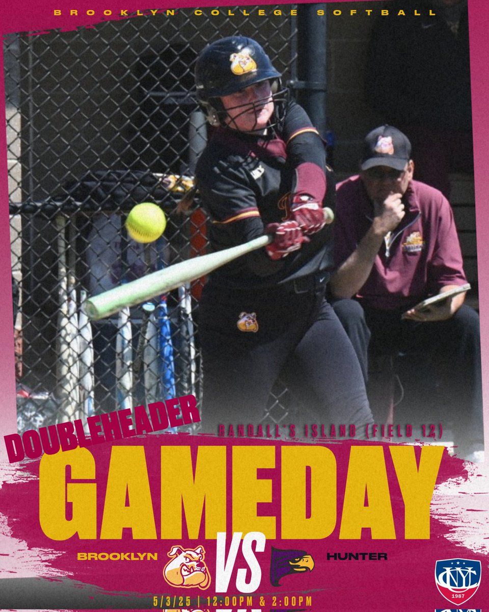 BC Athletics (@bklyn_bulldogs) on Twitter photo #Gameday | 🥎
@brooklyncollegesoftball closes out the regular season today in a pair of crucial <a href="/cunyac/">CUNY Athletic Conference</a> games!🐶👐
🆚 <a href="/hunterathletics/">Hunter Athletics</a>
⌚12pm/2pm
📍 Randall's Island, NY (Field #12)
📺brooklyncollegeathletics.com/coverage
#PlayLikeaBulldog #cunyacsb #Gameday | 🥎
@brooklyncollegesoftball closes out the regular season today in a pair of crucial <a href="/cunyac/">CUNY Athletic Conference</a> games!🐶👐
🆚 <a href="/hunterathletics/">Hunter Athletics</a>
⌚12pm/2pm
📍 Randall's Island, NY (Field #12)
📺brooklyncollegeathletics.com/coverage
#PlayLikeaBulldog #cunyacsb