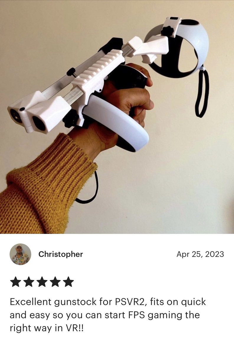ChrisHarte7's tweet photo. Time to get my favorite PSVR2 gunstock ready for Ghosts of Tabor!!… #KobraVaderOne #PSVR2 #Gunstock #GhostsOfTabor https://t.co/gaLOViNVYd