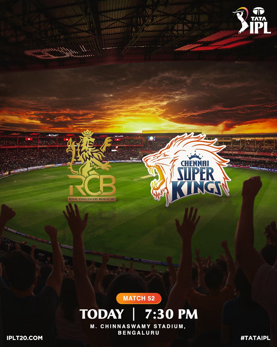 IPL's tweet photo. It's that time of the season again 🤩

An epic rivalry takes centre stage 👊

Are you Team ❤ or Team 💛 tonight?

#TATAIPL | #RCBvCSK | @RCBTweets | @ChennaiIPL https://t.co/rWNBJHDMlb