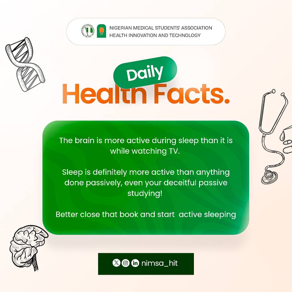 NHIT brings to you daily fun Health Facts💥–insights on health and the Hippocratic profession 🧑🏽‍⚕️you won’t easily find online🕸️. 

Elevating your health IQ 1⃣ fact at a time! 
🩺Stay informed, healthy, and ahead. 

⏰Join us daily for new insights🔭 to take control of your health!