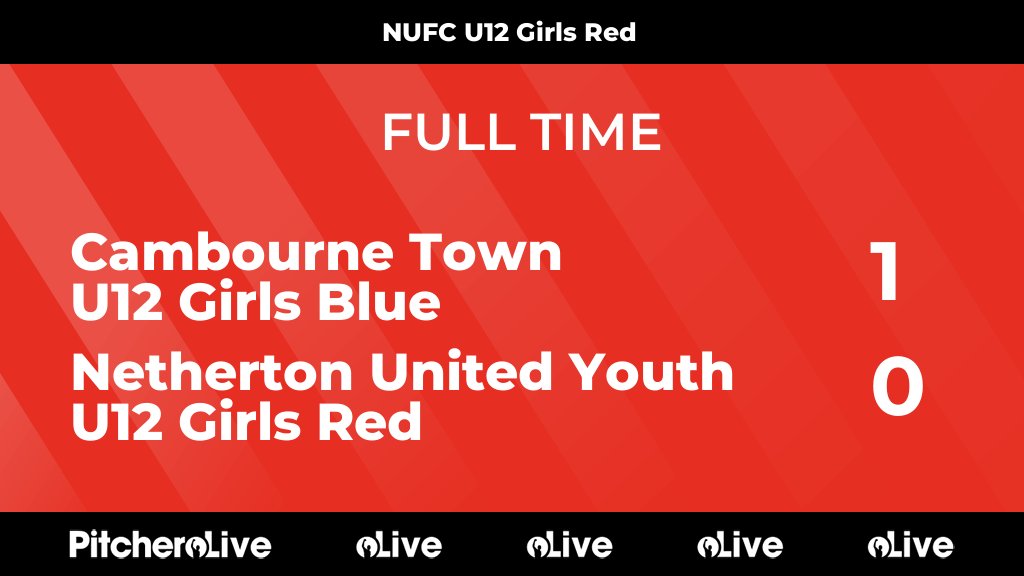 FULL TIME: Cambourne Town U12 Girls Blue 1 - 0 Netherton United Youth U12 Girls Red
#CAMNET #Pitchero
nethertonutd.com/teams/277631/m…