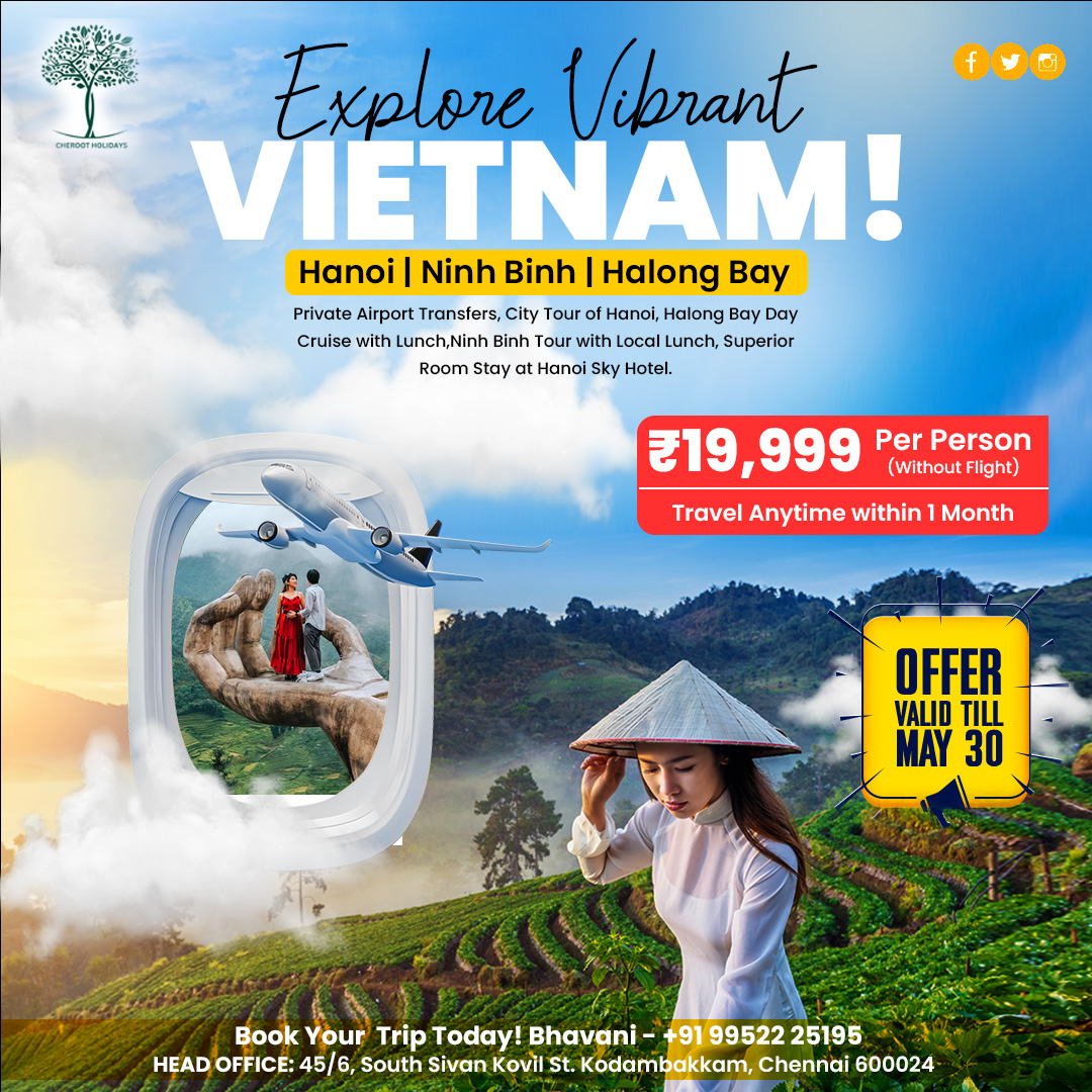 Cherootholiday's tweet image. @Cherootholiday @Trip_to_Vietnam @vietnamdrive 

#vietnam #vietnamtravel #vietnacouple 
Explore the vietnam with new things 
Enjoy the event 
Vietnam foods in barraelable prices 
Just book it on Limited offer just Rs 19999