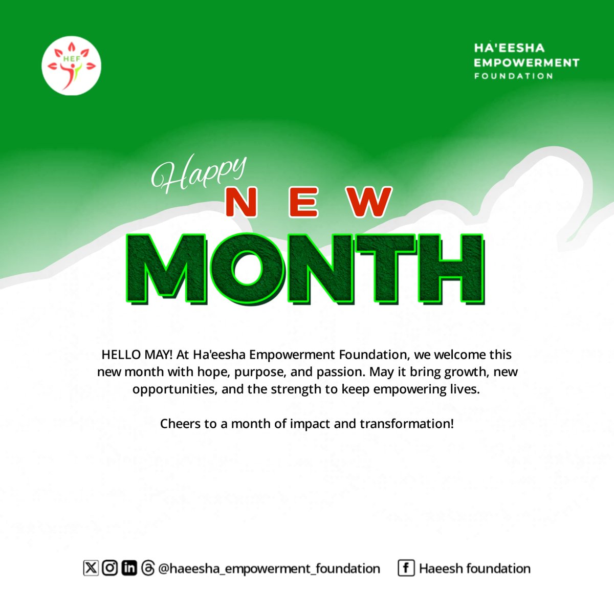 HEF_foundation's tweet photo. New month. New goals. New blessings. Let’s make it count! https://t.co/62QYnKTRYf