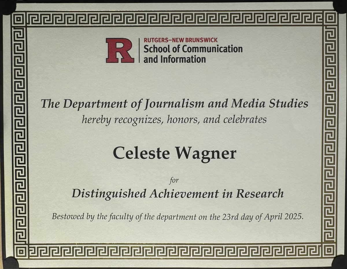 It’s been a wonderful first year as faculty at <a href="/RutgersCommInfo/">Rutgers School of Communication and Information</a>! Grateful for amazing students, colleagues, and a university culture I’m proud to be part of. So humbled to end the year with this show of support from my colleagues 🥹 Lista para un veranito escribiendo mucho 🤓💻