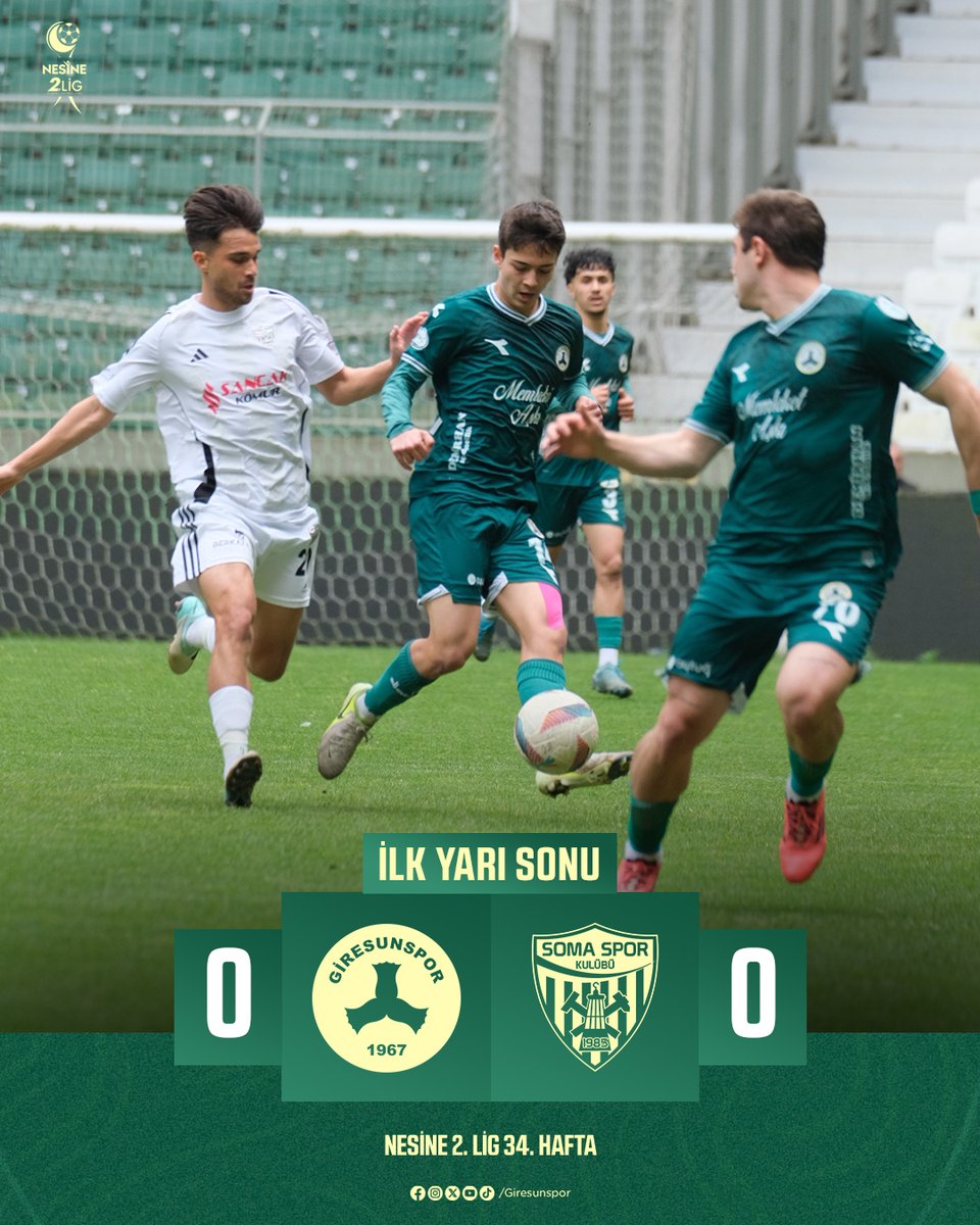 İlk yarı sonucu: Giresunspor 0-0 Somaspor

#GRSvSMS