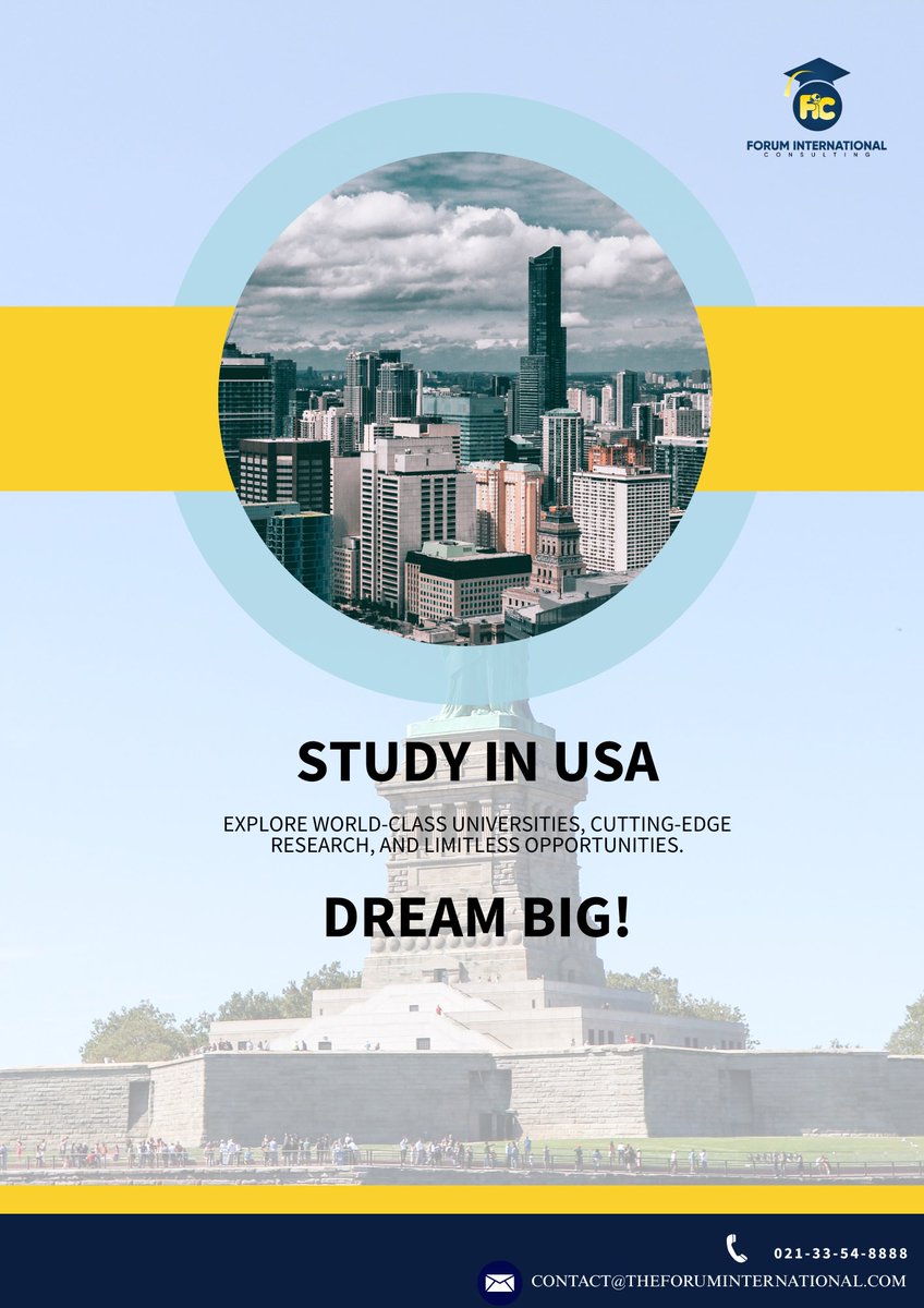 ForumInt_'s tweet photo. Achieve your academic dreams in a global powerhouse — study in the USA with Forum International and access top-ranked universities, cutting-edge research, and endless career opportunities. https://t.co/ql3z5nGUN4