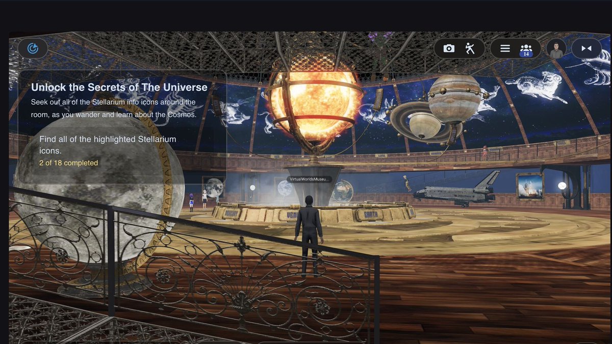 AndyFidel_'s tweet photo. Y’all! Loving the Friday vibes! 🧑‍🚀 💫 

This week we dropped into: 
The Stellarium in @VIVERSEofficial—
by @MechWhispers (Robert Morris)

With steampunk vibes, 
interactive stars &amp; dynamic lighting.

Thanks for the good times &amp; laughs! https://t.co/x8yfMZsCdG