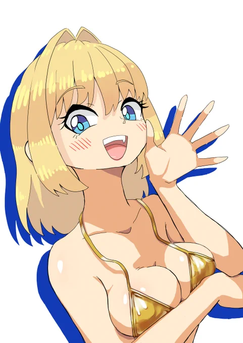 ゴールデンウィークなのでオリキャラで金ビキニ描いた#ゴールデンウイークSNS展覧会2025 