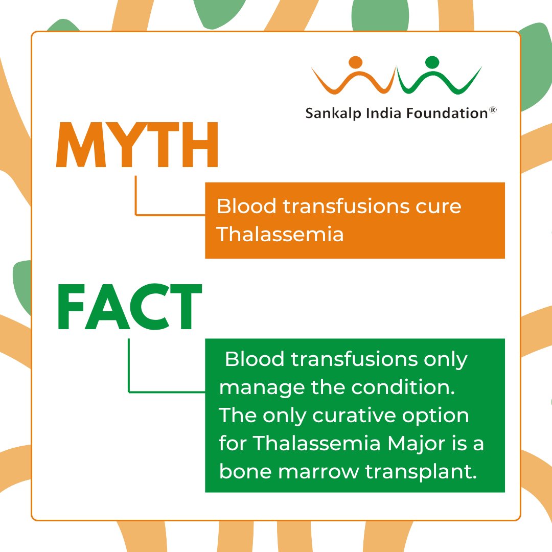 💡 Did you know? A bone marrow transplant is currently the only way to cure Thalassemia Major.

Every child deserves more than just survival. They deserve a future free from transfusions. #StrikeOutThalSickle

#ThalassemiaAwareness #BoneMarrowTransplant #SankalpIndiaFoundation