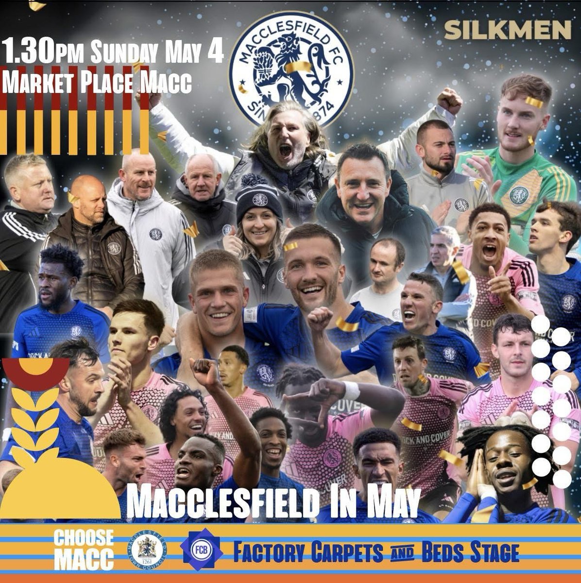This time tomorrow we will be gearing up to be on stage at Macclesfield in May 🎉 

Come and join us as we celebrate this seasons achievements 🙌