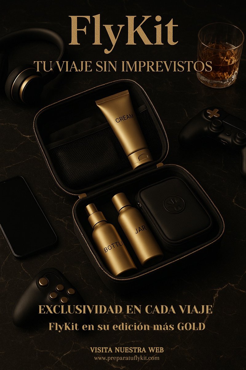 FlyKit_'s tweet photo. ¡Ahora si que si! ✨Llega FlyKit Gold ✨ 
Maletas y kits premium con productos de lujo. Personalización total para cada aventura.💯

Porque tu tiempo vale oro. Porque viajar es más que moverse: es vivir experiencias únicas. FlyKit Gold, el lujo de viajar sin preocupaciones.💼💎 https://t.co/TGkro1jBSJ