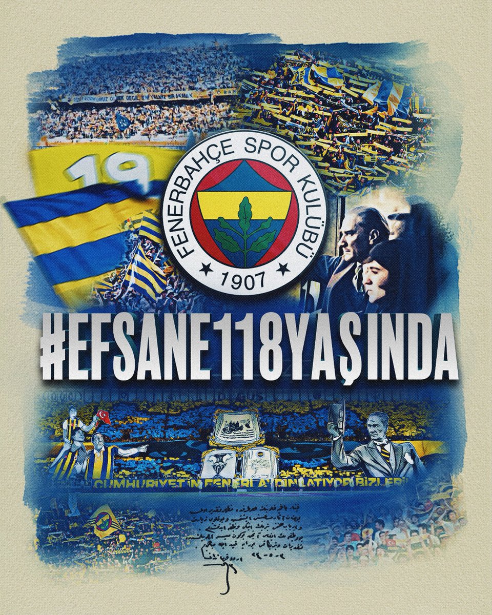 FENERBAHÇE SEN ÇOK YAŞA

Ulu Önderimiz Gazi Mustafa Kemal Atatürk’ün armağınına sahip çıktığımız, mazisi şan, geleceği zafer dolu kulübümüzün 118. yaşı kutlu olsun!

#GençFenerbahçeliler