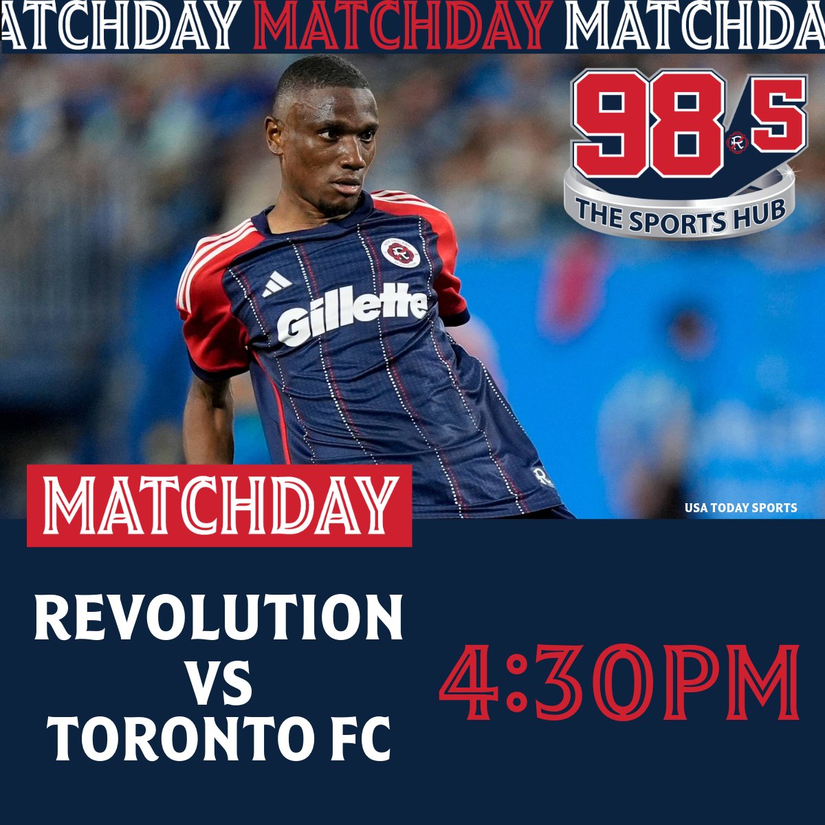 98.5 The Sports Hub (@985thesportshub) on Twitter photo ⚽ THIS AFTERNOON: The <a href="/NERevolution/">New England Revolution</a> take on #TorontoFC live from #Toronto! #NERevolution #MLS ⚽ THIS AFTERNOON: The <a href="/NERevolution/">New England Revolution</a> take on #TorontoFC live from #Toronto! #NERevolution #MLS
