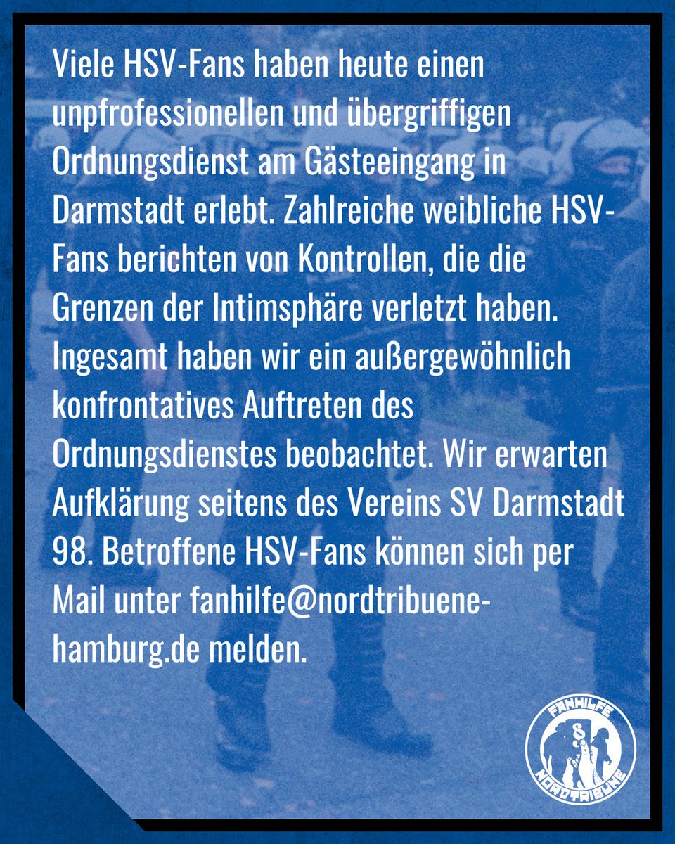 Übergriffige Kontrollen in Darmstadt

#fanrechte #nurderHSV #SVDHSV