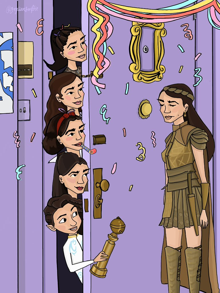 #RACHELZEGLER: happy birthday 24th to the people’s princess!! as we know, rachel was named after rachel green from ‘friends’, so i made this piece inspired by a scene from the show with all of her characters! there are a few easter eggs in there too, so lmk if you spot them ✨🫶
