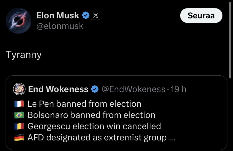 Elon Musk is not only a huge fan of neo-nazis and corrupt populists around the world, but he also endorses criminal activities like the embezzlement of public funds by politicians. Why is anyone still listening to him?