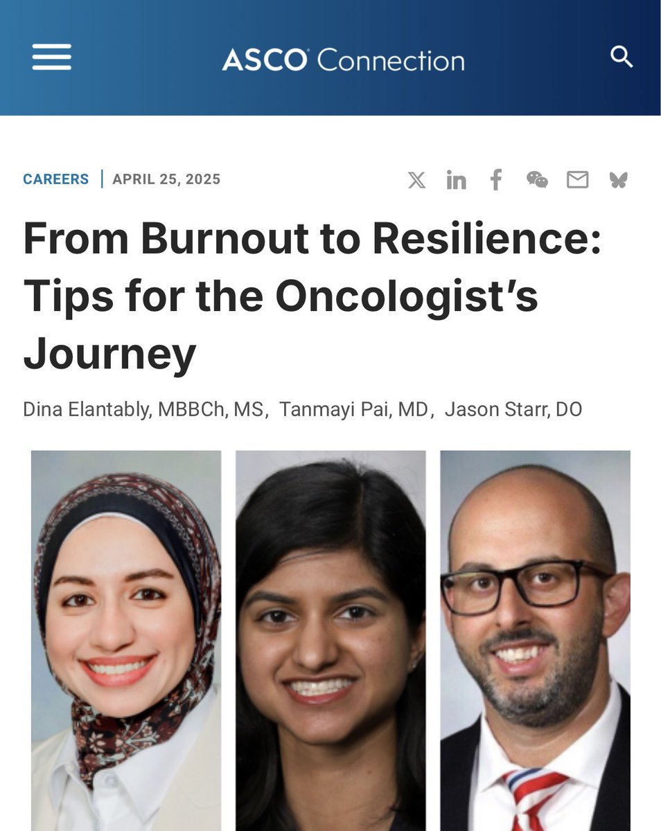 Rami Manochakian MD, FASCO Cancer Education (@rmanochakian) on Twitter photo 📣🚨Checkout this just published great article <a href="/ASCO/">ASCO</a> #Connection on a very important topic for #Oncologists & #Trainees:
✅“#Burnout & #Resilience”
⭐️By two amazing fellows & a great faculty in our program, <a href="/DinaElantably/">Dina Elantably, MD, MS</a>, #TanmayiPai, @drjasonstarr
👇🏻
connection.asco.org/do/burnout-res… 📣🚨Checkout this just published great article <a href="/ASCO/">ASCO</a> #Connection on a very important topic for #Oncologists & #Trainees:
✅“#Burnout & #Resilience”
⭐️By two amazing fellows & a great faculty in our program, <a href="/DinaElantably/">Dina Elantably, MD, MS</a>, #TanmayiPai, @drjasonstarr
👇🏻
connection.asco.org/do/burnout-res…