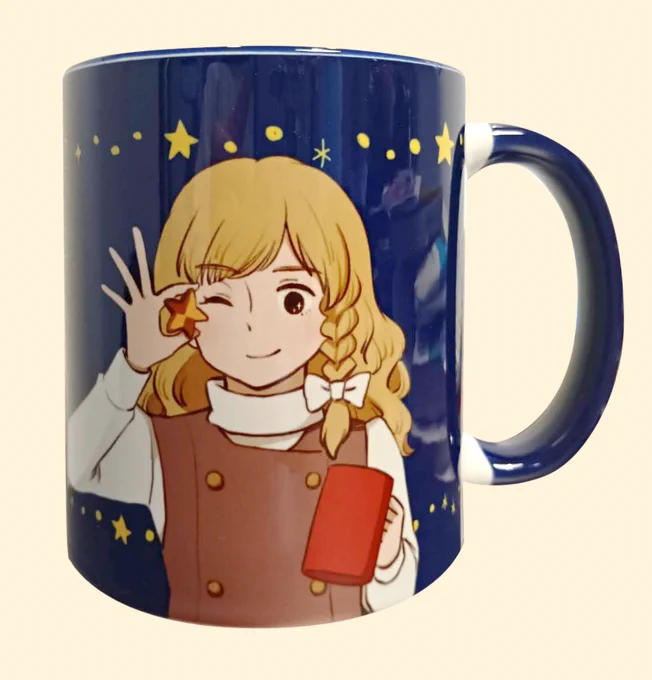 マグカップ可愛くできました(なんかどうやって撮っても私が映っちゃうんですが参考画像です…)例大祭に持って行きます 