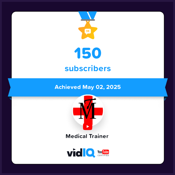 MedicalTrain3r's tweet photo. 🏆 My YouTube channel achieved 150 subscribers on 2nd May 2025! Track and celebrate your own success today for free with @vidIQ https://t.co/8A2PHeqHiK https://t.co/AN9aSCneTO