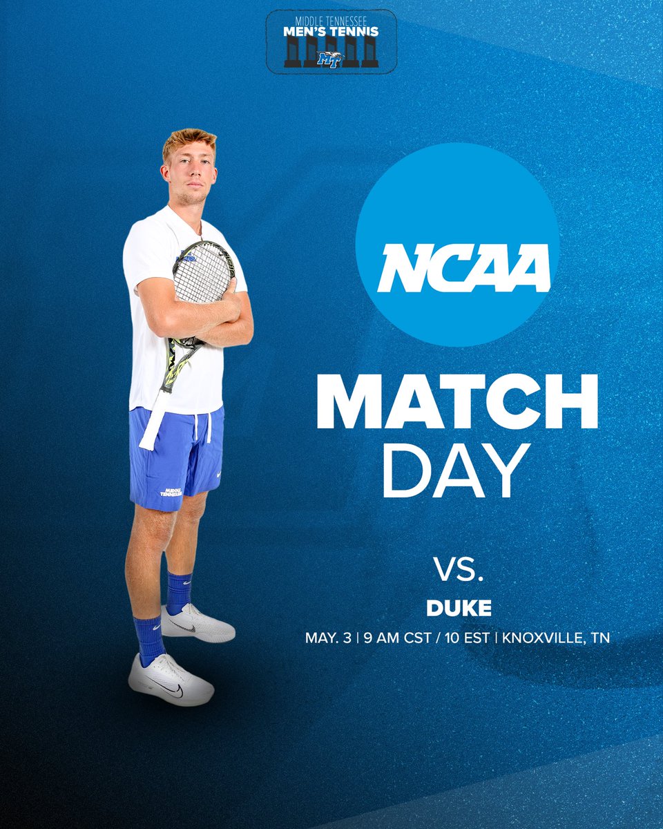 It all starts now 😤

🆚Duke
📍Knoxville, TN
⏰9 a.m. CST / 10 a.m. EST

📺 goblueraiders.co/Watch-NCAA
📊 goblueraiders.co/MTEN-Stats

#BLUEnited | #WEUNITE16