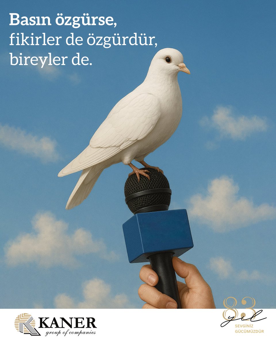 KanerGroup's tweet photo. 3 Mayıs Dünya Basın Özgürlüğü Günü’nde, basın özgürlüğünün önemini bir kez daha hatırlatmak isteriz. https://t.co/6LNfewEa85