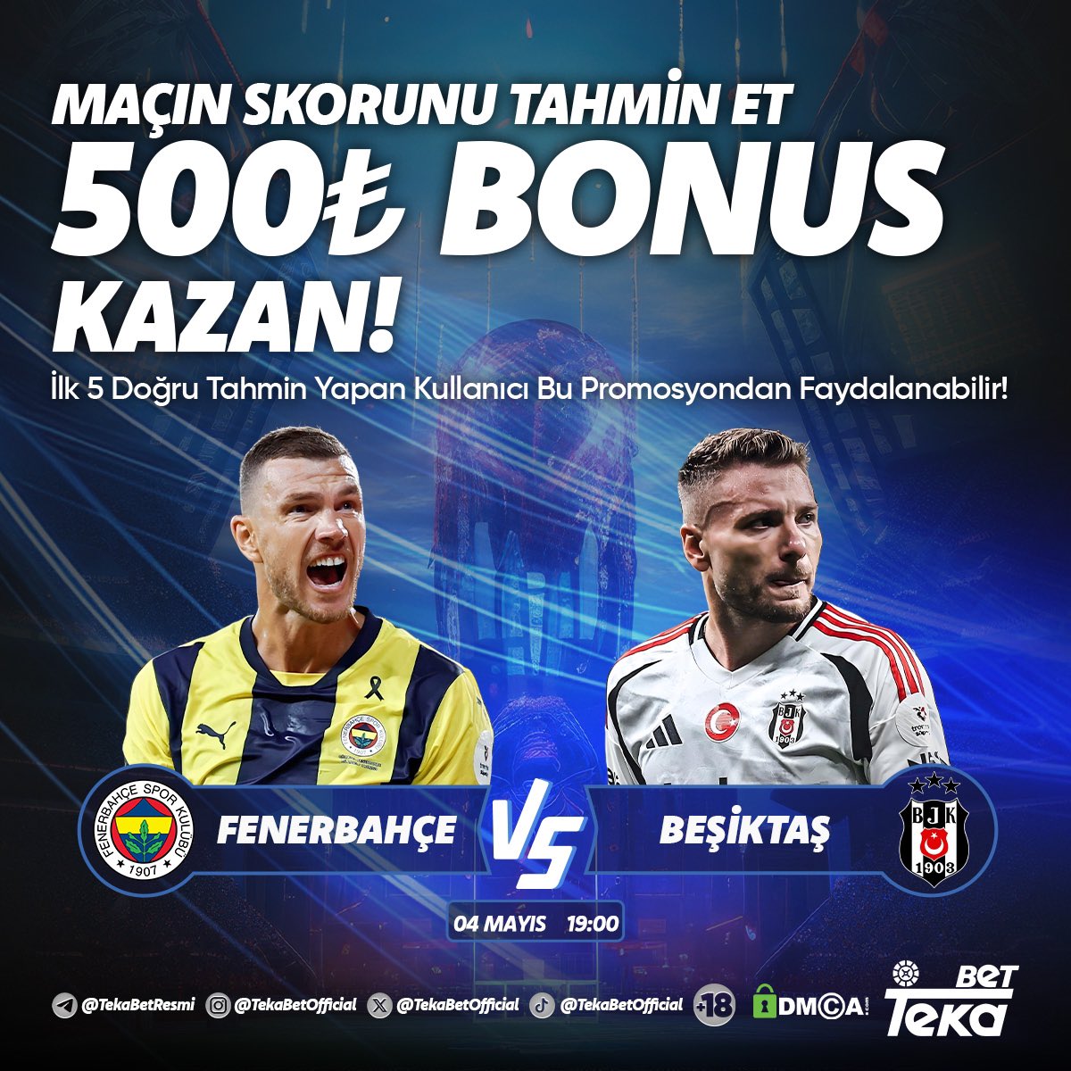 MAÇIN SKORUNU TAHMİN ET 500TL BONUS KAZAN! 🔥

✅<a href="/tekabetofficial/">TekaBet</a> hesabını takip et!
✅3 arkadaşını etiketle ve bu tweet’i beğen!
✅”Maç skoru - TekaBet Hesap Kullanıcı adı” olarak tahminde bulun!

👉🏼 bit.ly/tekabet