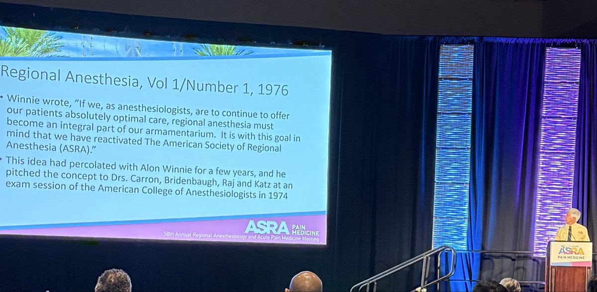 Melissa Byrne DO MPH FASA (@dr_melissabyrne) on Twitter photo Dr John Rowlingson sharing the history of #regional anesthesia in Gatlin D now <a href="/ASRA_Society/">ASRA Pain Medicine</a> #ASRA50 #ASRASPRING25
<a href="/UVARegional/">UVA Regional</a> <a href="/UVaAnesthesia/">UVA Anesthesiology</a>
<a href="/nelkassabany/">Nabil Elkassabany MD MBA MSCE</a> Dr John Rowlingson sharing the history of #regional anesthesia in Gatlin D now <a href="/ASRA_Society/">ASRA Pain Medicine</a> #ASRA50 #ASRASPRING25
<a href="/UVARegional/">UVA Regional</a> <a href="/UVaAnesthesia/">UVA Anesthesiology</a>
<a href="/nelkassabany/">Nabil Elkassabany MD MBA MSCE</a>