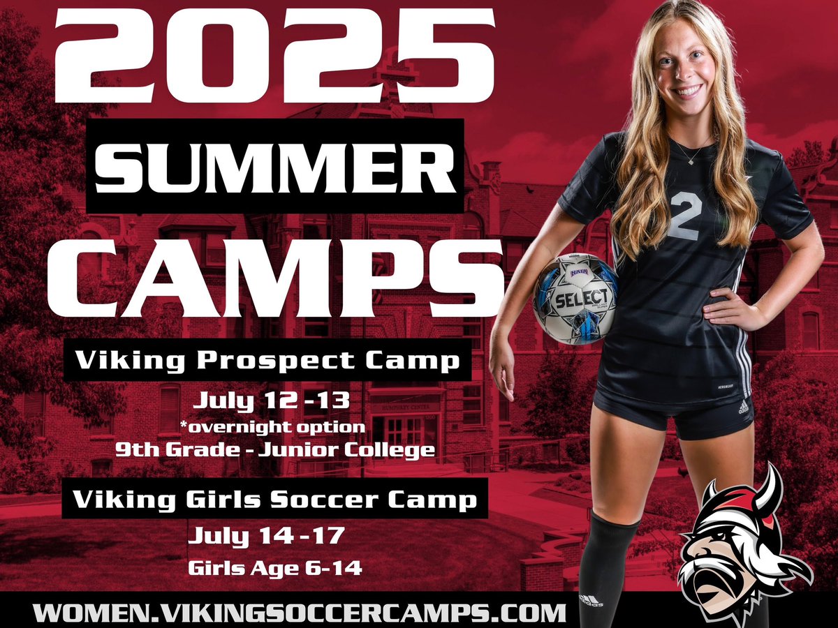 Summer is around the corner and we’re bringing the energy back! Register for camps today! women.vikingsoccercamps.com/grand-view-soc…