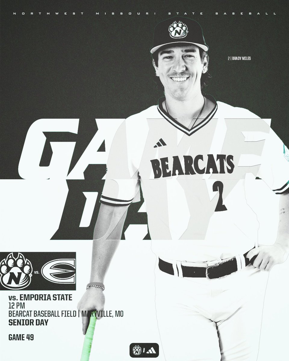 NWBearcatBSB's tweet photo. Out for the 𝚂𝙴𝙽𝙸𝙾𝚁 𝙳𝙰𝚈 𝚂𝚆𝙴𝙴𝙿. It's 𝙶𝚊𝚖𝚎𝙳𝚊𝚢!

🆚: Emporia State
🎓: 𝚂𝙴𝙽𝙸𝙾𝚁 𝙳𝙰𝚈
🏟️: Bearcat Baseball Field
📍: Maryville, MO
⏰: 12 PM
📺: https://t.co/7gpKHK65ZA
📊: https://t.co/g7ftmWDImU

#OABAAB https://t.co/EPJLUgc34D