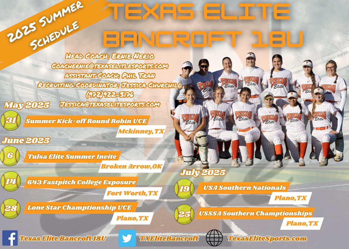 Summer season loading....
Come watch our athletes compete!!
Schedule ⬇️