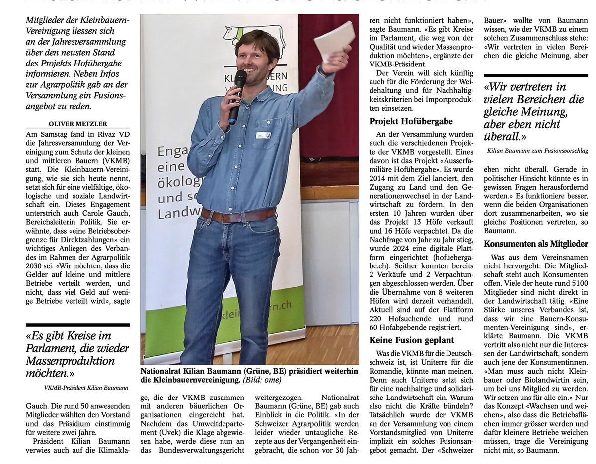 Mitgliederversammlung der <a href="/KleinbauernVKMB/">Kleinbauern-Vereinigung</a> in Rivaz VD.
