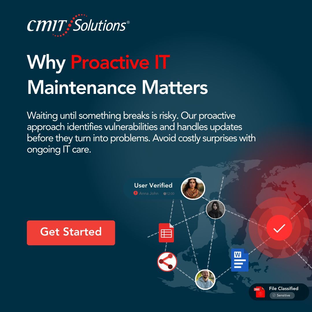 CMITBothell's tweet image. Stop putting out fires and start preventing them. Proactive IT maintenance keeps your business running smoothly, your systems up-to-date, and your staff frustration-free.
Stay ahead at cmitsolutions.com/bothell-wa-109… or call (425) 296-0329
#PreventITProblems #ProactiveMaintenanceWA