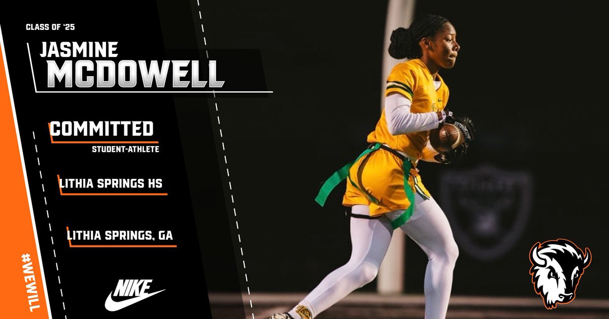 Excited to announce our newest Class of ‘25 committed student-athlete Jasmine McDowell from Lithia Springs HS-Lithia Springs, GA.  #wewill